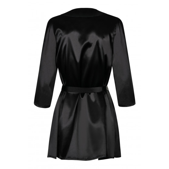 Sieviešu satīna halāts Obsessive melns (Satinia Robe Black)