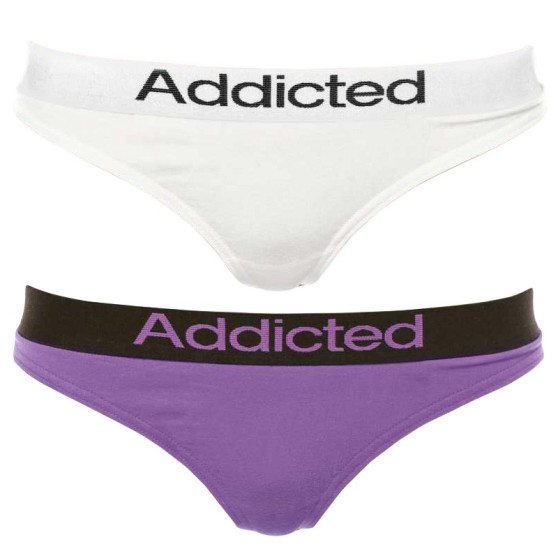 2PACK sieviešu stringi  balti violeti Addicted