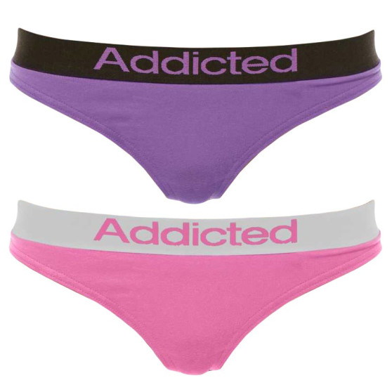 2PACK sieviešu stringi  violeti rozā krāsā Addicted