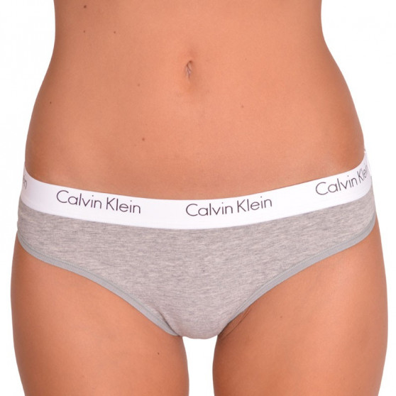 2PACK Sieviešu stringi Calvin Klein pelēks (QD3583E-020)