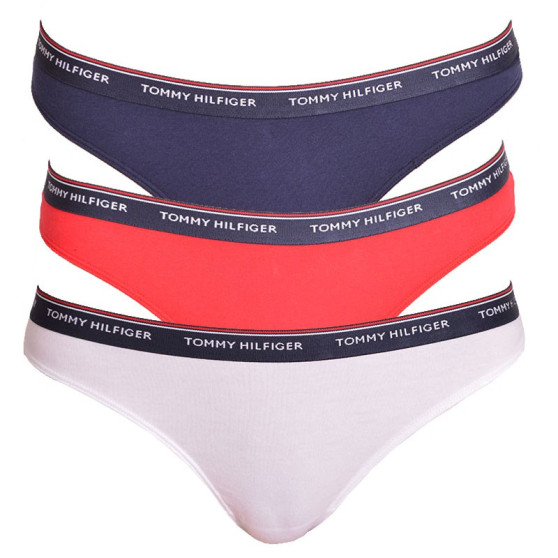 3PACK Sieviešu stringi Tommy Hilfiger daudzkrāsains (UW0UW00048 012)