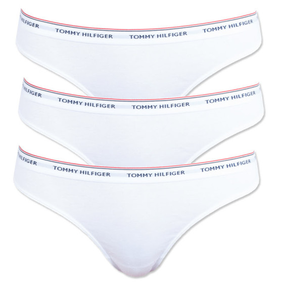 3PACK Sieviešu stringi Tommy Hilfiger white (UW0UW00048 100)