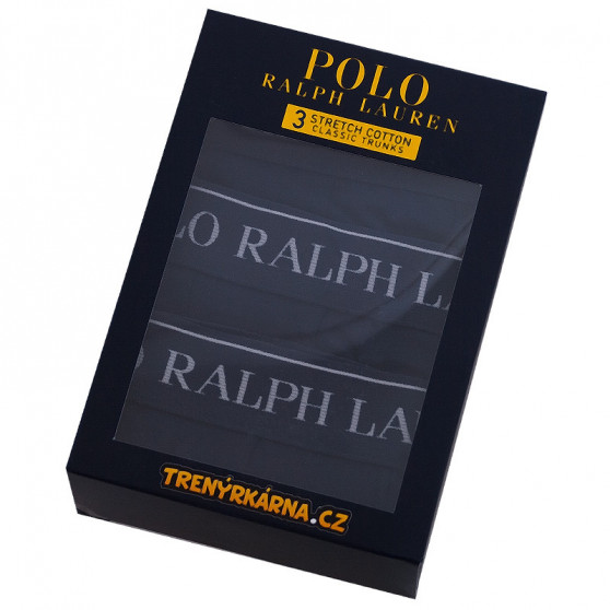 3PACK vīriešu bokseru šorti Ralph Lauren tumši zili (714513424006)