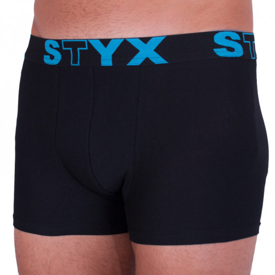 Vīriešu bokseru bikses Styx sporta elastīgās oversize melnas krāsas (R961)