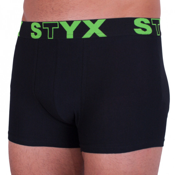 Vīriešu bokseru bikses Styx sporta elastīgās oversize melnas krāsas (R962)