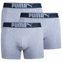 3PACK vīriešu bokseru šorti Puma pelēki (681030001 032)