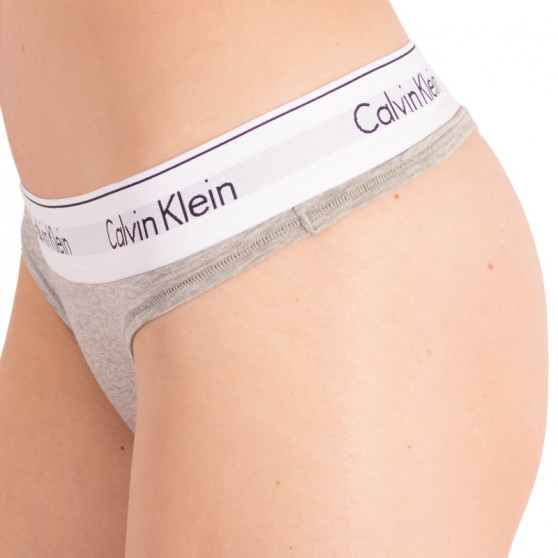 Sieviešu stringi Calvin Klein oversized pelēks (QF5117E-020)