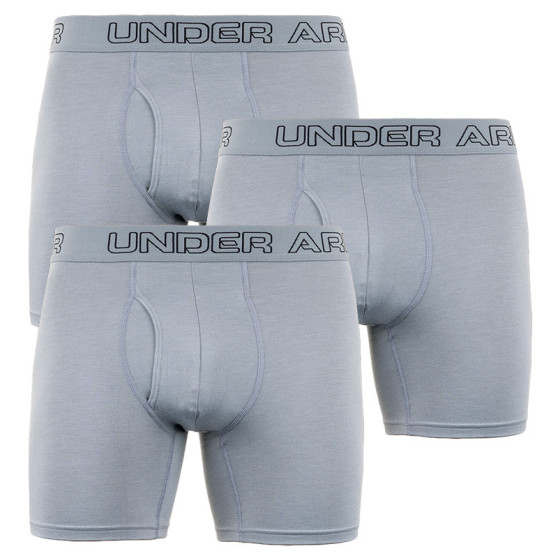 3PACK vīriešu bokseru šorti Under Armour pelēki (1277279 039)