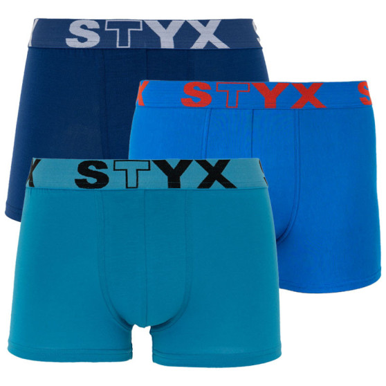 3PACK vīriešu bokseru šorti Styx sport elastīgi zili (G9676869)