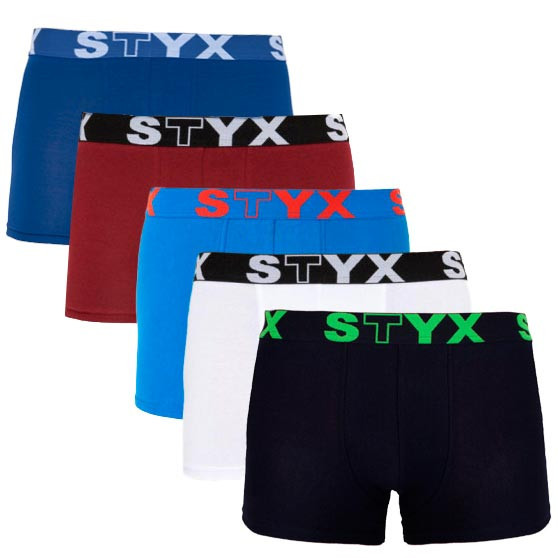 5PACK vīriešu bokseru bikses Styx sporta elastīgās daudzkrāsainas (G106160686762)