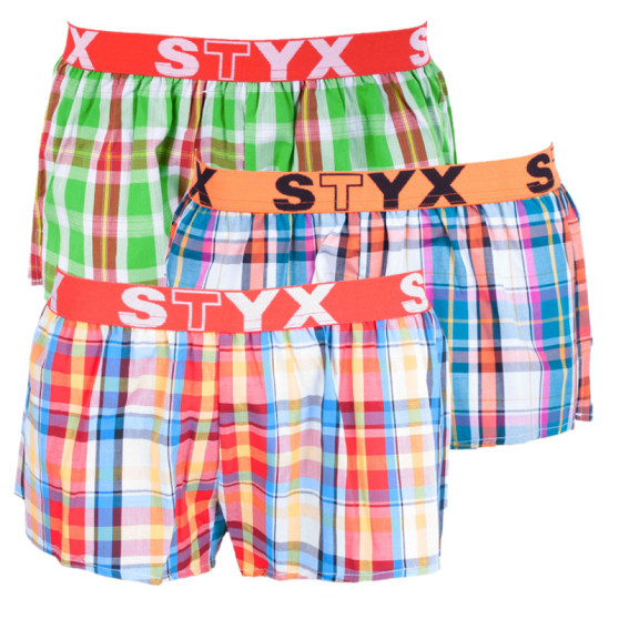 3PACK sieviešu bokseršorti Styx sporta elastīgās daudzkrāsainas (T6212233)