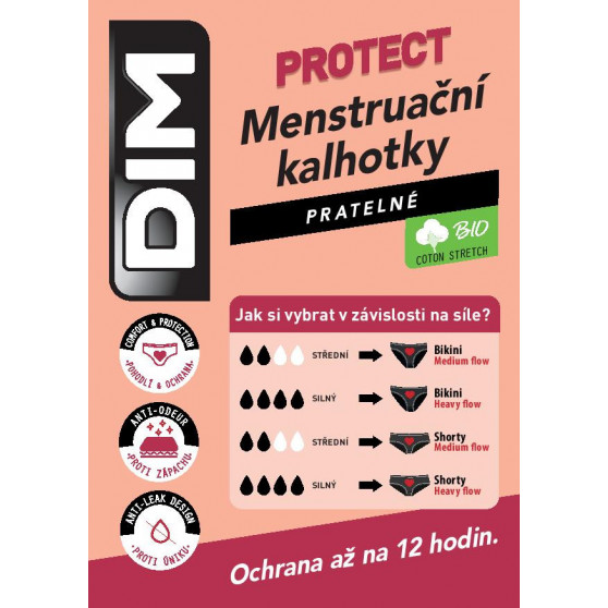 Sieviešu biksītes DIM menstruālās melnas (D0AYB-0HZ)