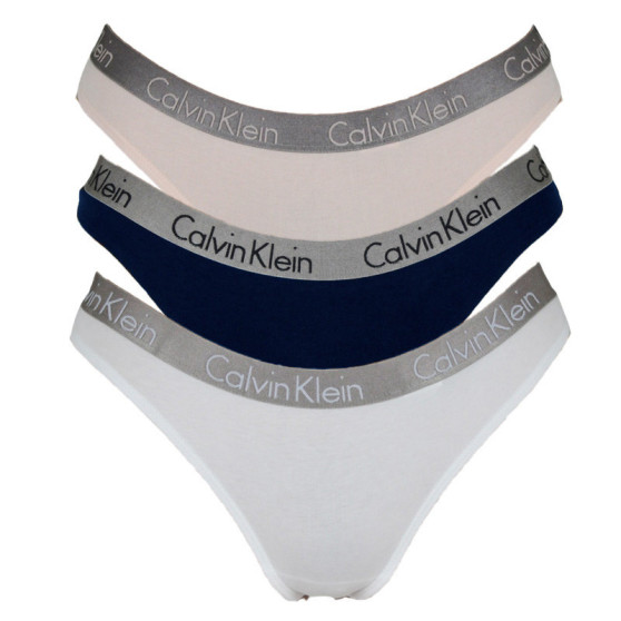 3PACK Sieviešu stringi Calvin Klein daudzkrāsains (QD3560E-T7W)