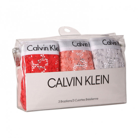 3PACK Sieviešu brazīliešu biksītes Calvin Klein daudzkrāsainas (QD3925E-W5F)