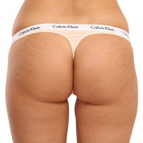 3PACK Sieviešu stringi Calvin Klein oversized daudzkrāsains (QD3800E-13X)