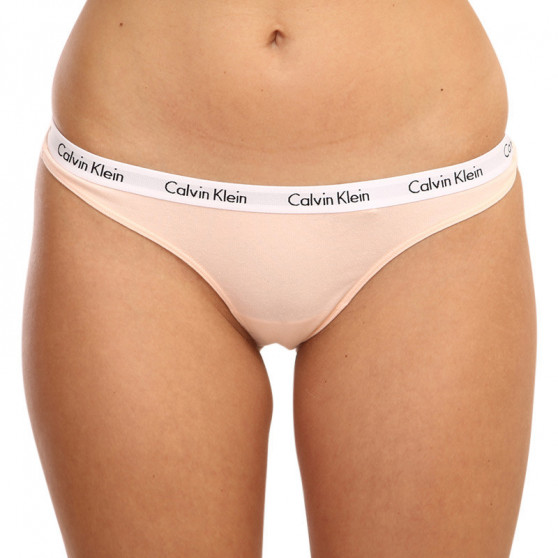 3PACK Sieviešu stringi Calvin Klein oversized daudzkrāsains (QD3800E-13X)