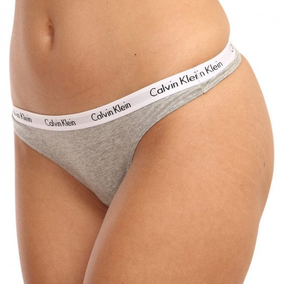 3PACK Sieviešu stringi Calvin Klein oversized daudzkrāsains (QD3800E-13X)