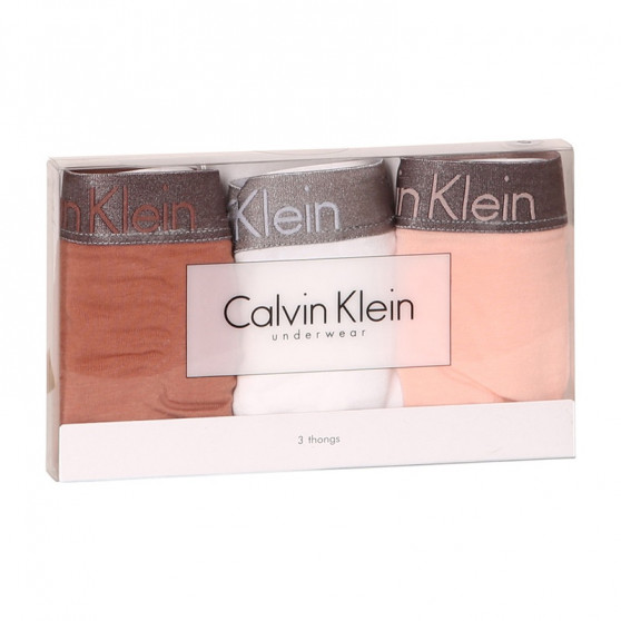 3PACK Sieviešu stringi Calvin Klein daudzkrāsains (QD3560E-1CZ)