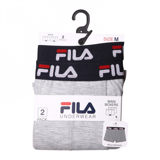 2PACK vīriešu bokseru šorti Fila pelēki (FU5142/2-400)