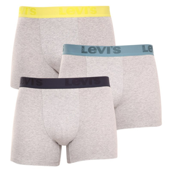 3PACK vīriešu bokseru šorti Levis pelēki (905045001 015)