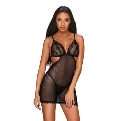 Sieviešu komplekts Obsessive black (Millagro chemise)