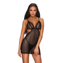 Sieviešu komplekts Obsessive black (Millagro chemise)