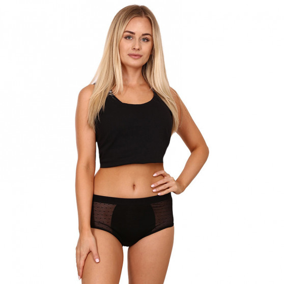 Bodylok Menstruāciju bambusa biksītes Bamboo Hi-Waist Black Heavy Menstruation (BD2204)