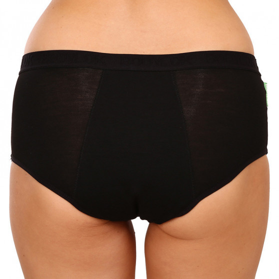 Bodylok Menstruāciju bambusa biksītes Bamboo Hi-Waist Black Heavy Menstruation (BD2204)