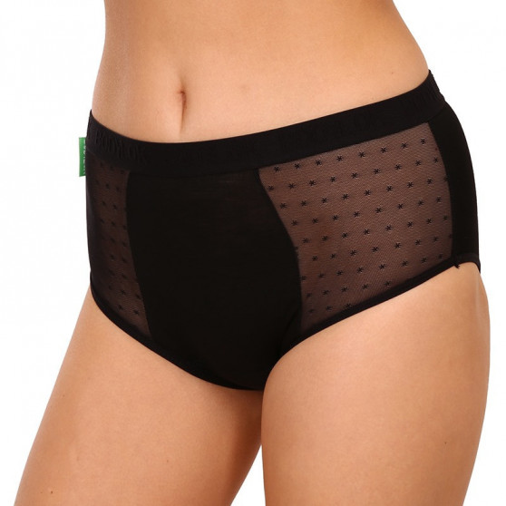 Bodylok Menstruāciju bambusa biksītes Bamboo Hi-Waist Black Heavy Menstruation (BD2204)