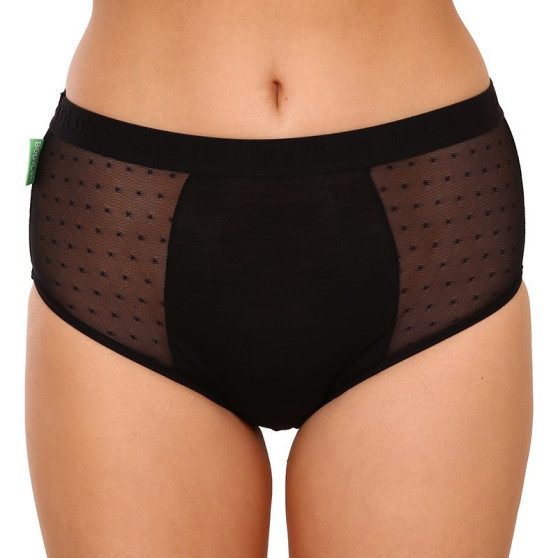 Bodylok Menstruāciju bambusa biksītes Bamboo Hi-Waist Black Heavy Menstruation (BD2204)