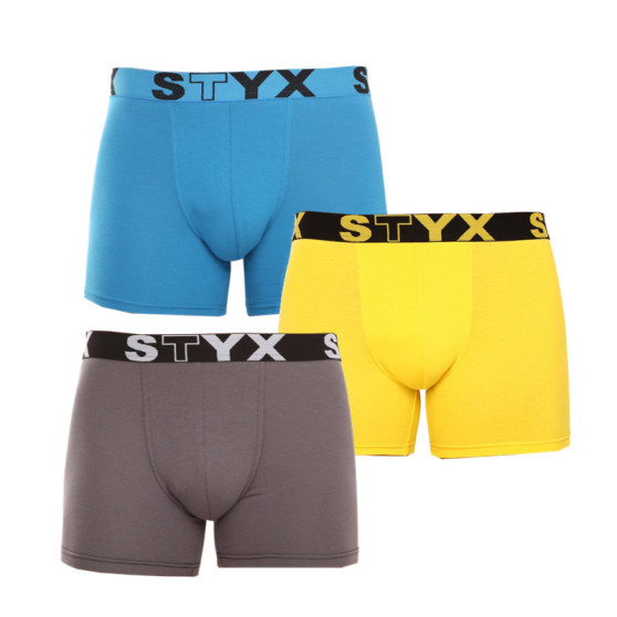 3PACK vīriešu bokseru bikses Styx garas sporta elastīgas daudzkrāsainas (U9696863)