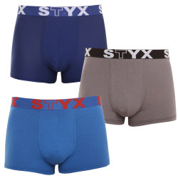 3PACK vīriešu bokseru bikses Styx sporta elastīgās daudzkrāsainas (G9676863)