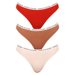 3PACK Sieviešu stringi Tommy Hilfiger daudzkrāsains (UW0UW02829 0R2)