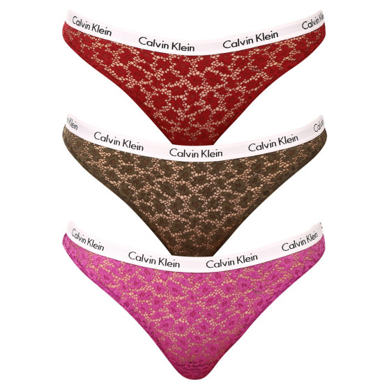 3PACK Sieviešu brazīliešu biksītes Calvin Klein daudzkrāsainas (QD3925E-6VY)