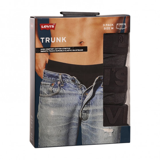 3PACK vīriešu bokseru šorti Levis pelēki (905042001 007)