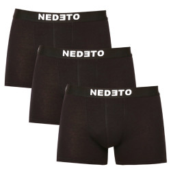 3PACK vīriešu bokseru šorti Nedeto melni (3NDTB001-brand)