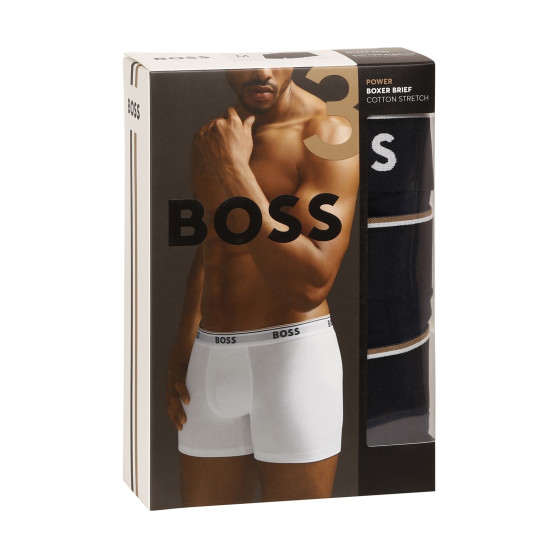 3PACK vīriešu bokseru šorti BOSS tumši zili (50475282 480)