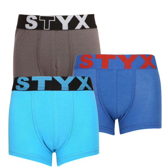 3PACK bērnu bokseru biksītes Styx sporta elastīgās daudzkrāsainas (3GJ96739)