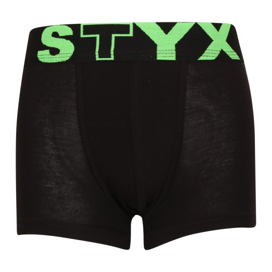 3PACK bērnu bokseru šorti Styx sporta elastīgie melni (3GJ96012)