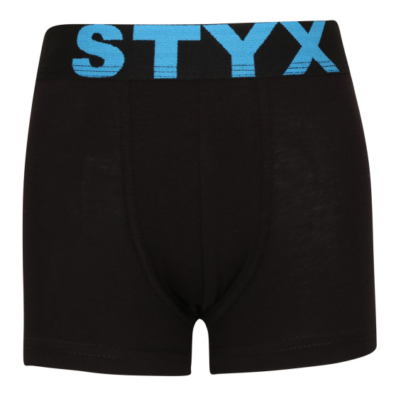 3PACK bērnu bokseru šorti Styx sporta elastīgie melni (3GJ96012)