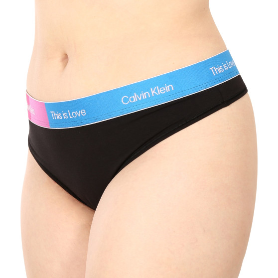 Sieviešu stringi Calvin Klein oversized black (QF7279E-UB1)