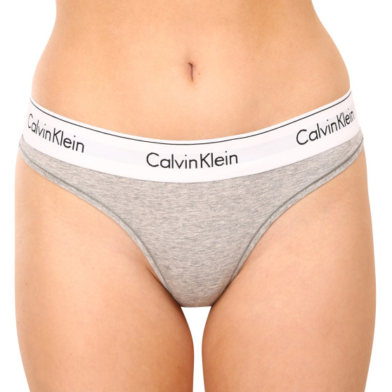 Sieviešu stringi Calvin Klein pelēks (F3786E-020)