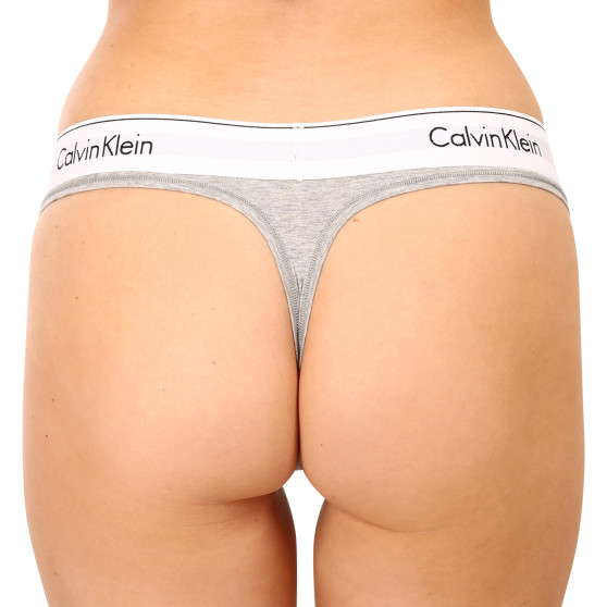 Sieviešu stringi Calvin Klein pelēks (F3786E-020)