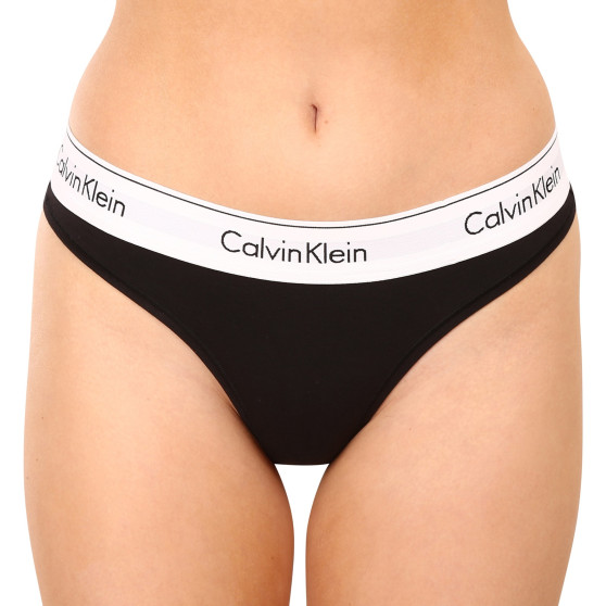 Sieviešu stringi Calvin Klein melni (F3786E-001)