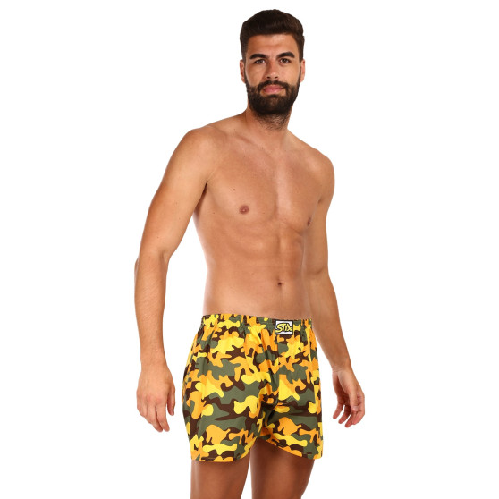 Vīriešu bokserbokseršorti Styx art classic rubber oversized camouflage yellow (E1559)