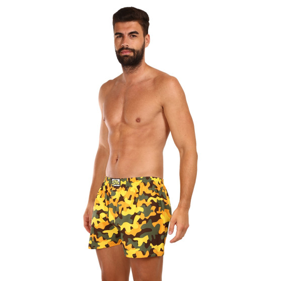 Vīriešu bokserbokseršorti Styx art classic rubber oversized camouflage yellow (E1559)