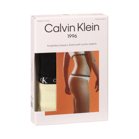 2PACK Sieviešu stringi Calvin Klein daudzkrāsains (QD3990E-BP5)