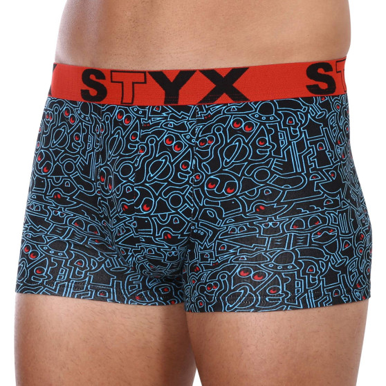 Vīriešu bokseru šorti Styx art sporta gumijas gumija oversized doodle (R1256)