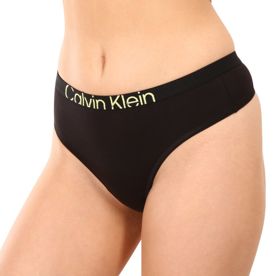 Sieviešu stringi Calvin Klein melni (QF7401E-UB1)