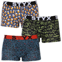 3PACK Vīriešu bokseru šorti Styx art sporta gumija oversized (3R12672)